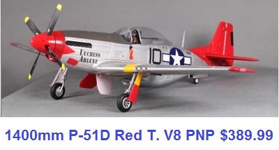 fms 1400mm P51-D red tail V8 PNP